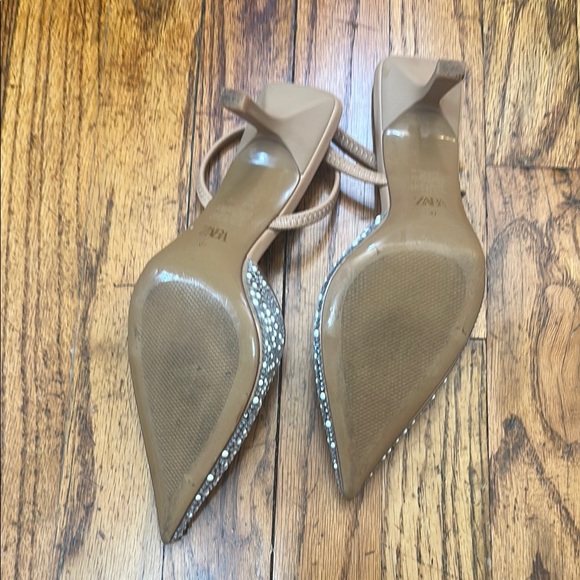 Zara Pearl Heeled Slingbacks Heels - Picture 4 of 8